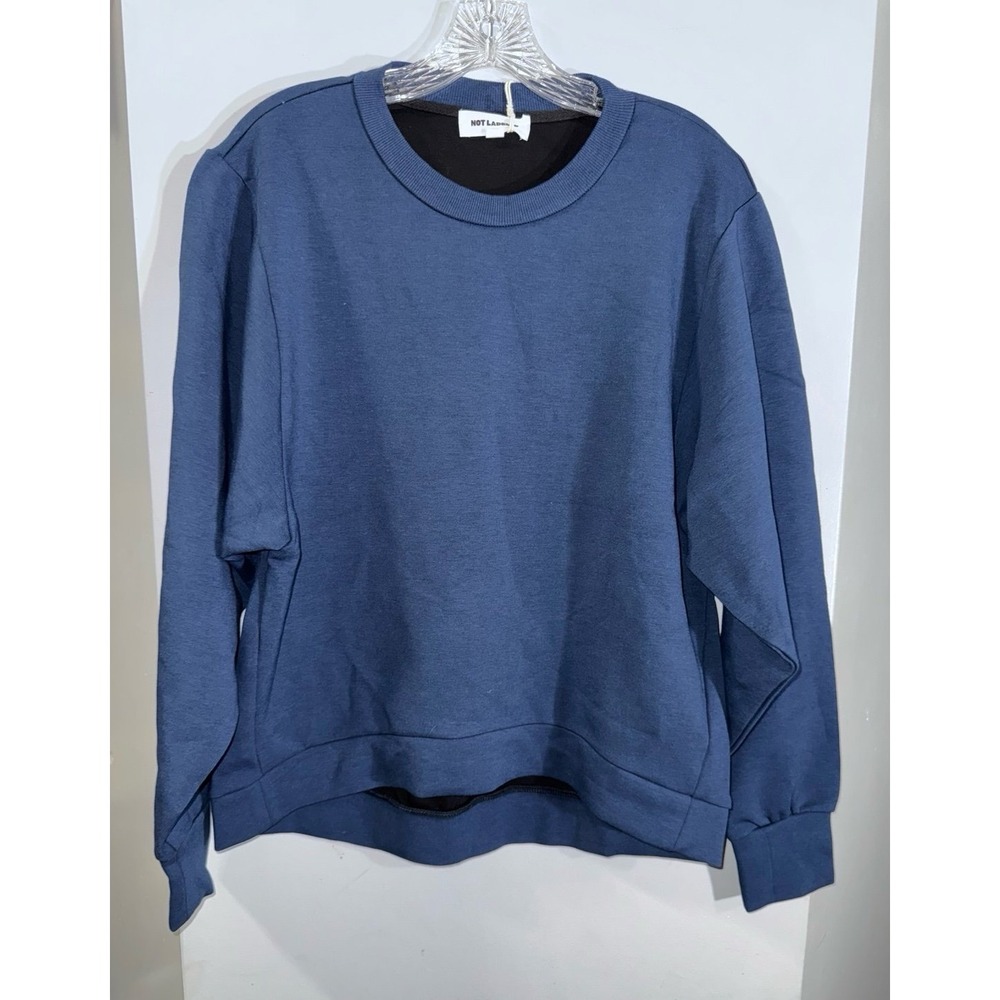 Not Labeled brand new women's bonding crewneck blue bamboo sweatshirt size small